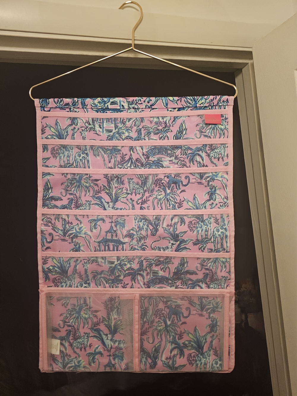 Lilly Pulitzer Pink Floral & Blue Hanging Organizer